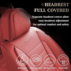 Coverado Car Seat Covers Front, Seat Covers for Cars, Waterproof 2-Pack Car Seat Cushions, Leather Carseat Seat Protectors, Universal Seat Covers Fit for Most Sedans SUV Pick-up Trucks(Red)
