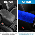 Fluffy Furry Armrest Cover for Car, Auto Center Console Cover Pad Car Soft Console Pad Wool Fur Armrest Seat Box Cover Protector Universal Fit for Most Vehicle, SUV (Royal Blue)