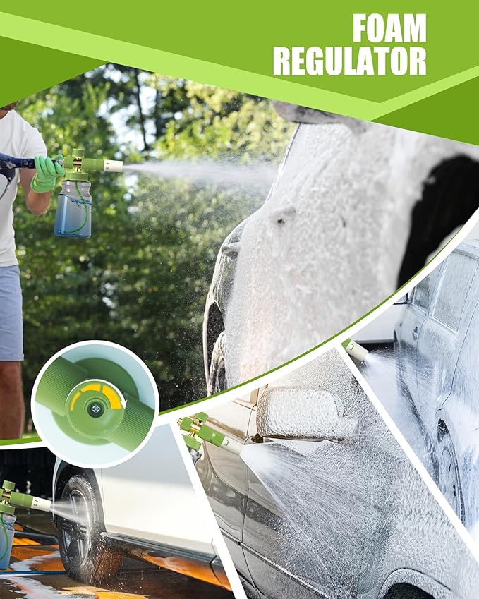 Foam Cannon for Pressure Washer, All Copper Material, Car Wash Foam Cannon with M22 and 1/4 Inch Quick Connector, 1L Bottle, Compatible With Most Pressure Washers (4200PSI)