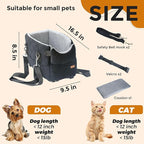 Center Console Dog Car Seats for Small Dogs Cats with Adjustable Safety Belt Multipurpose Pet Booster Seat for Car,Travel,Shopping,Camping with Your Furry Friends