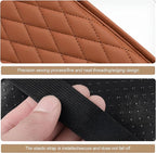 Car Center Console Cover, Leather Vehicle Armrest Seat Box Cushion Pad with Storage Bags, Waterproof Automotive Middle Console Protector, Universal for SUV RV Truck (Brown)