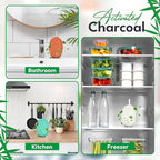 4 Pack Bamboo Charcoal Air Purifier Bags 200 Grams Each - Odor Absorber for Home, Car, Pets, Activated Charcoal Natural Freshener, Eco-Friendly & Reusable (Oval Shape)