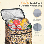 Cooler Backpack Soft Insulated Leak Proof 30 Cans Insulated Backpack Cooler Portable Picnic Camping Beach Hiking BBQ Lunch Backpack for Men and Women -Leopard Print