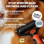 MalsiPree Dog Brush - Large, Orange - 2-in-1 Deshedding Tool & Undercoat Rake, Dog Undercoat Brush - Gentle Dematting Comb & Pet Hair Removal Tool - Smooth-Edge Design & Grooming Comb