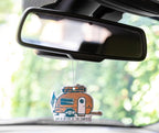 Camco Life is Better at The Campsite Air Freshener - Features Along the Shore Fragrance & Elastic Cord - Use in the Car or RV & Camper - Features Retro RV Design (53363)