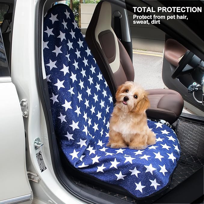 Waterproof Sweating Car Seat Cover for Post Gym Workout, Running, Swimming, Beach and Hiking, Universal Fit Non-Slip Bucket Seat Protector for Cars SUV Trucks, Machine Washable (Star)