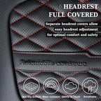 Coverado Seat Covers, Car Front Seat Covers with Backrest, Nappa Leather Car Seat Protectors,Waterproof &Breathable,Anti-Slip Automotive Seat Cushion, Universal Fit for Most Vehicles,2Pcs Black