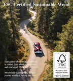 Wooden Car Air Freshener | FSC-Certified Original Wood, Visor Metal Clip, 100% Pure Essential Oils, 40+ Days Long-Lasting Odor Eliminator, 3 Refillable Scents Diffuser for Cars, Trucks, SUVs