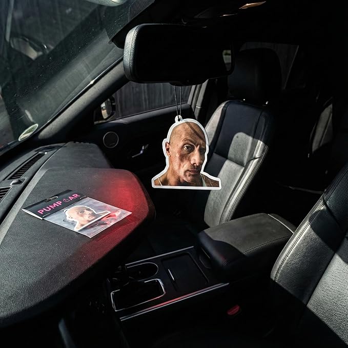 PumpCar 2 pieces Dwanye "The Rock" Johnson double-sided hanging vanilla-scented car air freshener Cool for rearview mirror Car Interior Accessories Household Gifts