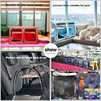 porayhut Mispace Portable Twin Compartment Show House Cat Cage/Condo - Easy to Fold & Carry Kennel - Comfy Puppy Home & Dog Travel Crate with Portable Carry Bag/Hammocks/Mats and Litter Box