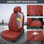 Red Seat Covers for Cars, 2Pcs Universal Leather Car Seat Covers Front Seats, Full Coverage Automotive Seat Covers for Most Sedans Trucks SUVs, Waterproof Breathable Car Seat Cover