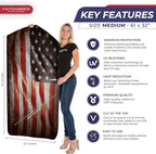 Autoamerics 1-Piece Windshield Sun Shade Grunge American Flag - 1 USA Design - Foldable Car Front Window Sunshade for Most Sedans SUV Truck - Blocks Max UV Rays and Keeps Your Vehicle Cool - Medium
