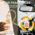 Hanging Car Air Freshener (Pack of 3) : Luxury Car Perfume for Women Men | Cute & Reusable Bottle with 45+ Days Long-Lasting Fragrance Oil Diffuser, Pistachio Salty Caramel
