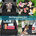 Veckle SUV Cargo Liner for Dogs, Water Resistant Trunk Cover with Side Flaps, Compact to Mid-Size Fit Cargo Area Protector with Bumper Flap for Smaller SUVs, Black