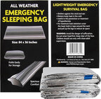 Mylar Emergency Thermal Blanket Sleeping Bag for Survival (2 Pack), Thick Reusable Mylar Space Blankets Bulk 84"L x 36"W Emergency Foil Blankets for Camping, Warmth, Runners, Spa, First Responders