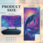 1 Pack Car Towel Seat Covers with Storage Bag, Multifunctional Towel for Gym Outdoor Sport, Picnic, Beach, Pet Dog Travel,Non-Slip Washable Car Seat Protector (Starry Whale)