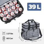 Maelstrom Portable Collapsible Soft Cooler Bag – 24/30/60 Cans Double-Deck Leakproof Ice Chest for Beach, Camping & Grocery