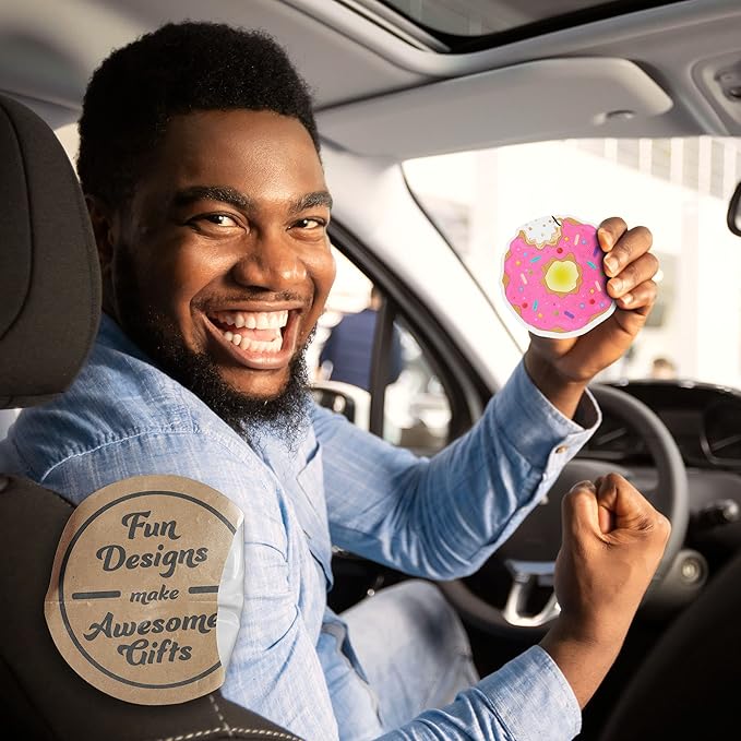 Fresh Fresheners Cute Funny and Aesthetic Car Air Fresheners 4-pack Scented With Premium Oils (Donut)