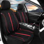 Breathable Premium Car Seat Covers Front Set，3D Air-Mesh Seat Covers for Cars，Comfortable Safety Airbag Compatible，Universal for Most Cars Sedan Truck SUV(Black/Red)