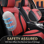 FLORICH Seat Covers for Cars, Waterproof Automotive Seat Covers, Leather Car Seat Covers 2 Pack, Universal Front Seat Cushion Protector for Most Cars Trucks SUV-Black&Burgundy