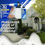 30 SECONDS Foam Cannon Kit – Pressure Washer Sprayer + 8 fl. oz. Soap – Foaming Cleaner for Siding, Decks, Driveways & Outdoor Surfaces