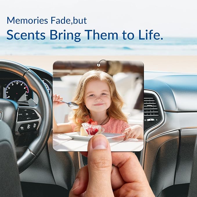 Custom Air Fresheners with Picture - Personalized Double Sided Photo Air Freshener, Customized Air Freshener for Car Wardrobe Bathroom Hanging Ornaments (A3-Square)