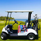 YOKYHOM American Flag Golf Cart Seat Covers for 2/4-Seater, Patriotic USA Seat Towel Blanket Keeps Seats Cool & Clean for Summer, Microfiber Fits EZGO, Club Car, Yamaha, 51"x31"