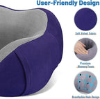 CloudBliss Travel Pillow Premium Memory Foam, Comfortable & Supportive Neck Pillow, Sleeping Neck Pillows for Travel, Airplane Pillow for Sleeping Airplane, Car, Office and Home（Navy）
