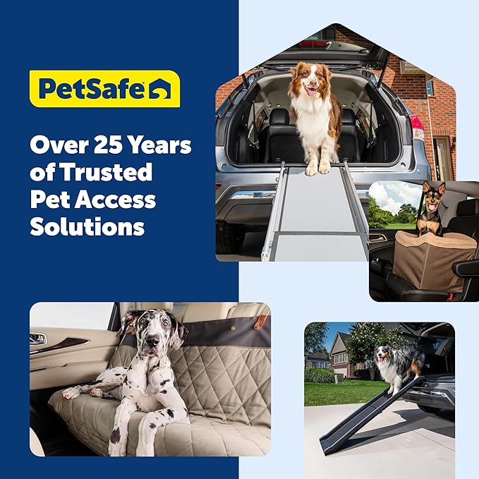 PetSafe Happy Ride Dog Zipline - Secure Backseat Mobility Dog Travel Restraint - Decreases Driver Distraction - Adjustable Strap & Quick-Release Tether Clips - Tool-Free Installation