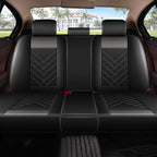 AOMSAZTO Car Seat Covers Full Set Fit for Nissan Juke 2011-2017 Waterproof Faux Leather Car Seat Cushions Automotive 5 Seat Covers Set（Black&Grey）