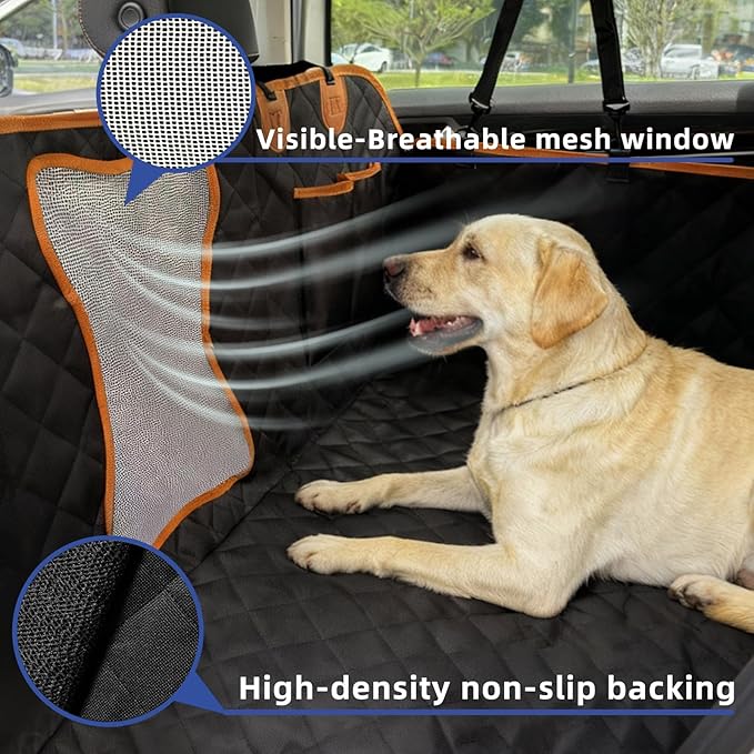 Dog Car Seat Cover for Back Seat - Waterproof and Anti-Slip Car Dog Seat Cover, with Hammock Design for Safe and Comfortable Travel, Suitable for Most Cars Trucks SUVs
