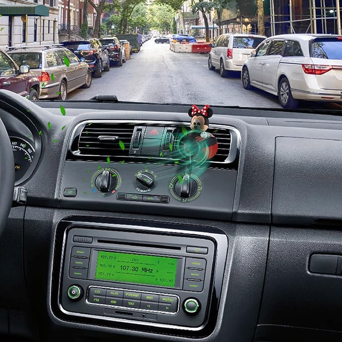 Car Air Fresheners Cute Cartoon Mouse Pilot Car Diffuser Rotating Propeller Automotive Air Outlet Fan Creative Car Perfume Decoration Cool Car Accessories (Women)