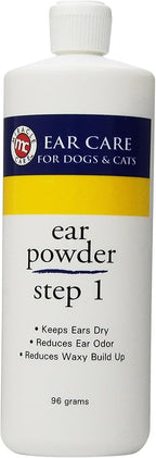 Miracle Care Ear Powder for Dogs and Cats, 96 Grams, Aids Hair Removal from Ear Canal, Keeps Ears Dry, Reduces Odor and Waxy Build Up