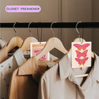 Cute Coquette Pink and Orange Air Freshener for Car, Preppy Butterfly Queen Card Guest Check Air Freshener Hanging 3 Pcs for Cars Closet Drawer or Books, Girly Car Mirror Decor for Women