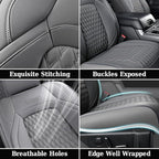 Coverado JK Seat Covers 2 Door Fullset for Jeep Wrangler, Waterproof Leather Car Seat Covers for Truck Automotive Seat Covers Custom Fit for 2013-2017 Jeep Wrangler Seat Covers Full Coverage(Gray)