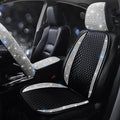 Luxury PU Leather Car Seat Cover Protector Bling Rhinestones Diamond Front Car Seat Protector Pad for Girls Women or Ladies Auto Sparkling Crystal Universal Interior Accessories White 1 Seat