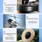 Car Diffuser Quiet & Stylish Helicopter Solar Dashboard Decor Auto-Rotating Air Purifier for Men & Military Enthusiasts Enhance Driving Experience (Black)