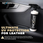 Nexgen Car Leather Cleaner and Conditioner Set - Quick Spray Car Seat Conditioner and Leather Restorer - Gentle Liquid Formula, Multi-Purpose Cleaner for Cars, Couch, Boots, Purses, and More