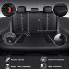 CAR PASS 3D Foam Mesh Leather Car Seat Covers Full Set, Breathable Premium Leather Seat Covers for Car,Anti Slip Universal Fit for Trucks Cars Sedans Vans SUVs, Airbag Compatible, Black Gray