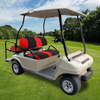 Golf Cart Covers Front and Back Seat Fit for EZGO TXT OEM Ordinary Seat Cushion, Washable EZGO Golf Cart Seat Cover, Red Fabric Seat Cover for EZGO TXT