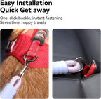 2-in-1 Dog Car Seatbelt Leash & Walking Lead - Heavy Duty 70CM Nylon Rope Leash with Secure Vehicle Buckle for Small Medium Large Dogs, for Travel, Walking, Training
