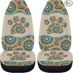 BIGCARJOB Aztec Tribal Paw Car Seat Covers Front Seat Protector 2 Packs Set of Vehicle Interior Seat Mat Cover Universal Fit Cars,Sedan,Truck,SUV