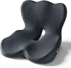 Exclusivo Mezcla Memory Foam Seat Cushion, Ergonomic Tailbone Pain Relief Cushions, Non-Slip Seat Pad for Office Chair and Car Seat, Black