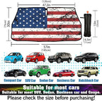 Retro American Flag Car Windshield Sun Shade Umbrella Foldable America Patriot Sunshade for Front Window Auto Windshield Sunshade Covers USA Car Accessories Protect from Sun Rays Heat 57'' X 30''