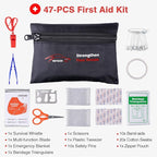 Vetoos Car Roadside Emergency Kit with Jumper Cables, Auto Vehicle Safety Road Side Assistance Kits, Winter Car Kit for Women and Men, with Portable Air Compressor, Tow Rope, Multitool Plier