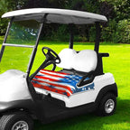 YOKYHOM American Flag Golf Cart Seat Covers for 2/4-Seater, Patriotic USA Seat Towel Blanket Keeps Seats Cool & Clean for Summer, Microfiber Fits EZGO, Club Car, Yamaha, 51"x31"