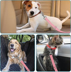 Adjustable pet cat and Dog car seat Belts. The Safety Belt fits Any car, Truck, and SUV, and The Lanyard is Flexible and Adjustable from 20 to 33 inches (Pink)