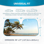 BDK Palm Tree Tropical Island Front Windshield Sun Shade Accordion Folding Cute Car Window Shades for Truck & Car Sunshade Shield for Sun UV Rays - Visor Protector Keeps Vehicle Cool - 58 x 27 inches