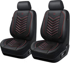 CAR PASS 3D Foam Mesh Leather Car Seat Covers Front Seats, Breathable Front Seat Cover for Cars, Comfortable Universal Fit for SUV Truck Sedan Automotive Anti-Slip Airbag Compatible, Black and Red