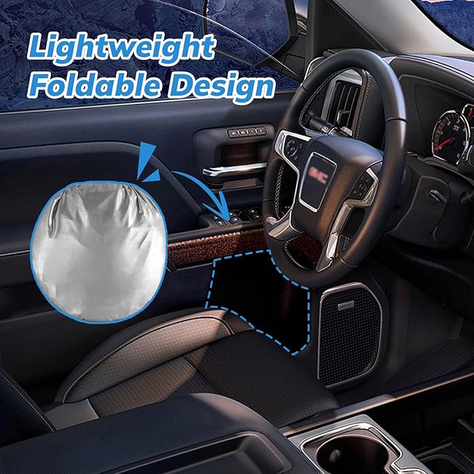Windshield Sun Shade New American Eagle Flag USA Patriotic Design - Folding Car Front Window Sunshade for Cars SUV Trucks, Max UV Blocking and Keep The Vehicle Cool XL